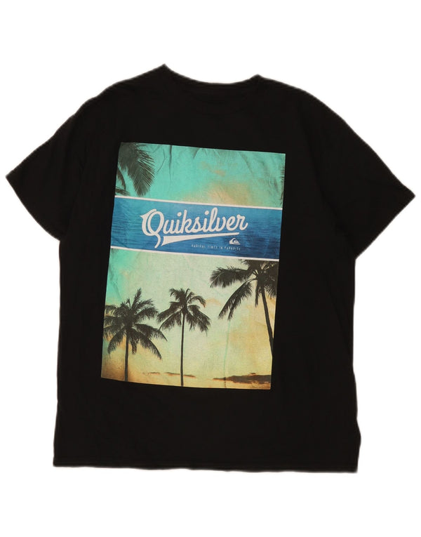 Maglietta grafica Quiksilver per ragazzi, 11-12 anni, cotone nero medio