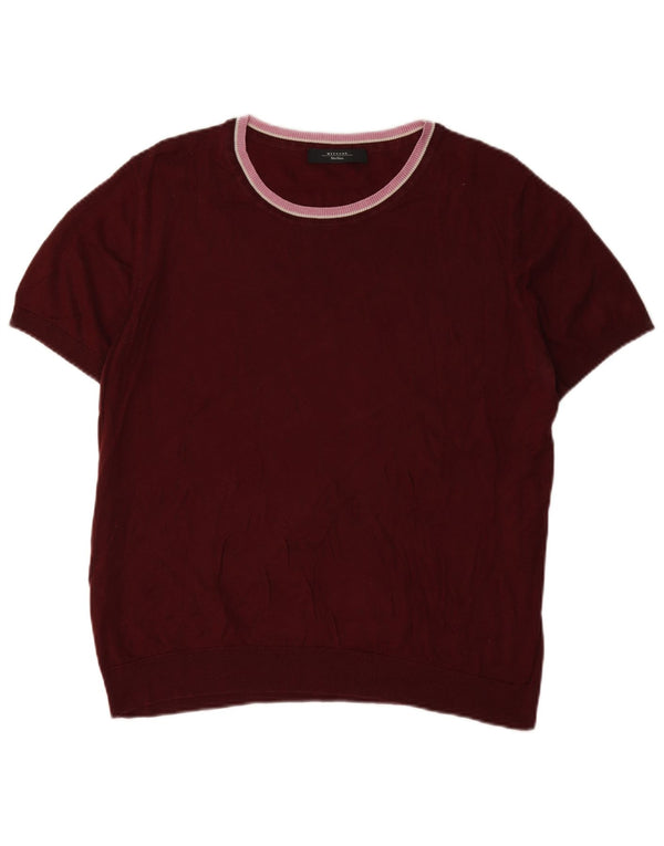 Maglione maglione con scollo a barca da fine settimana da donna Max Mara UK 16 grande bordeaux