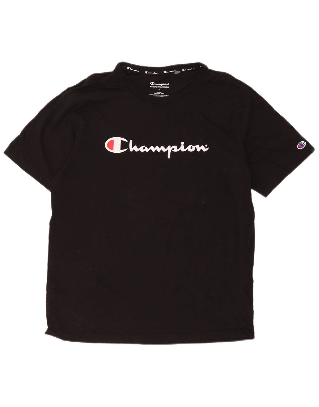 T-shirt grafica da uomo Champion Top grande in cotone nero