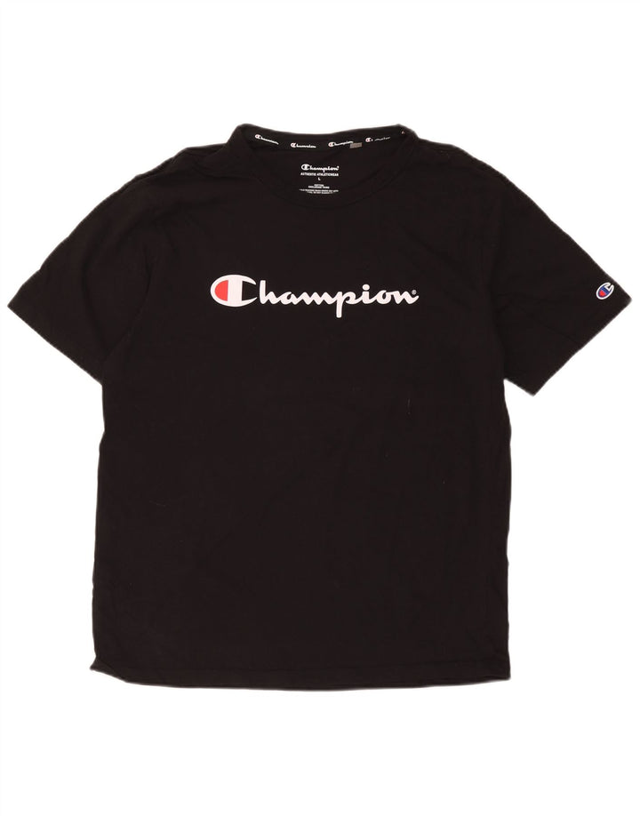 T-shirt grafica da uomo Champion Top grande in cotone nero