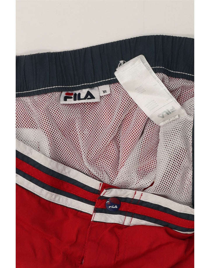 Pantaloncini da bagno grafici da donna FILA UK 18 XL poliestere rosso