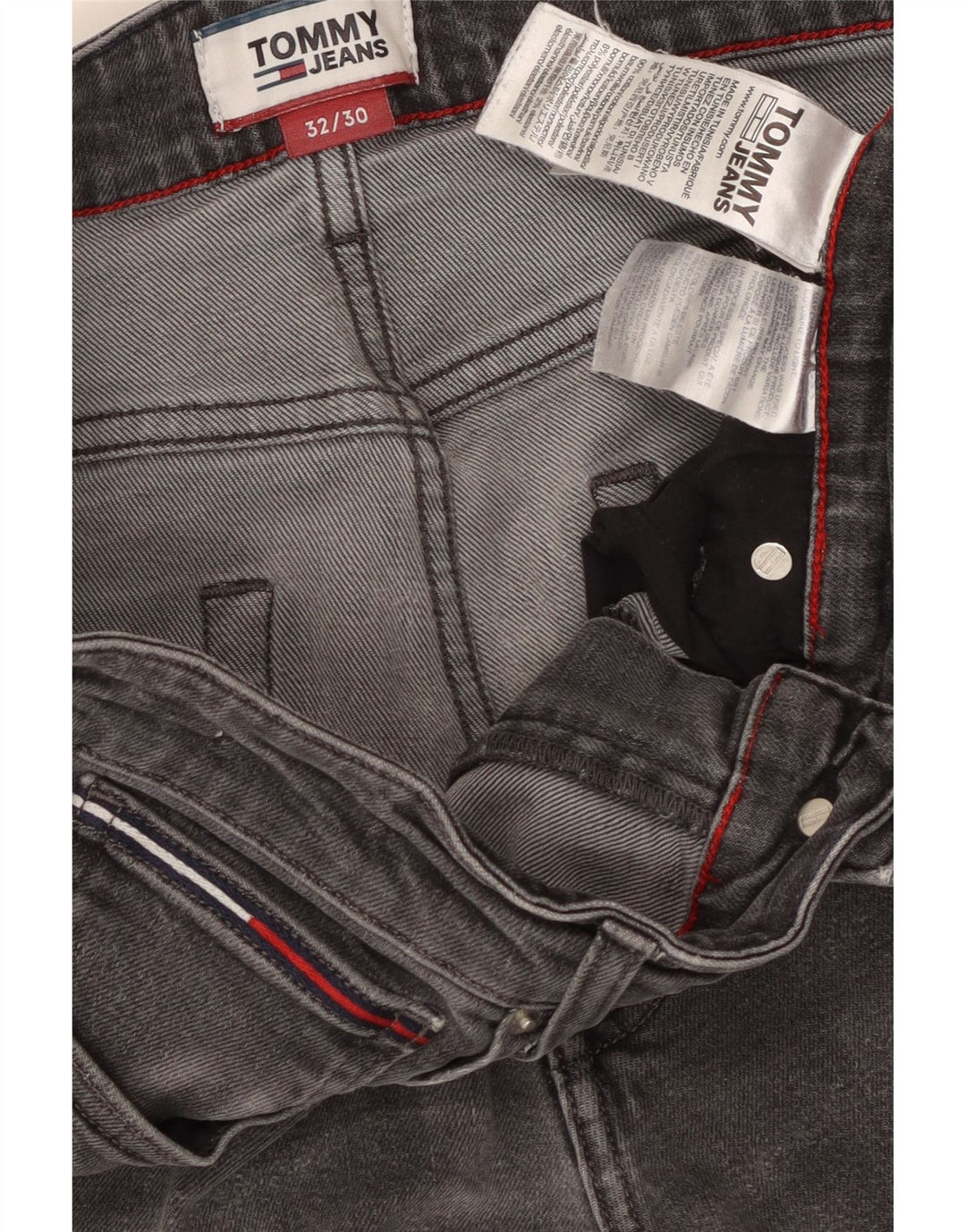 TOMMY HILFIGER Jeans slim Scanton da uomo W32 L30 cotone grigio