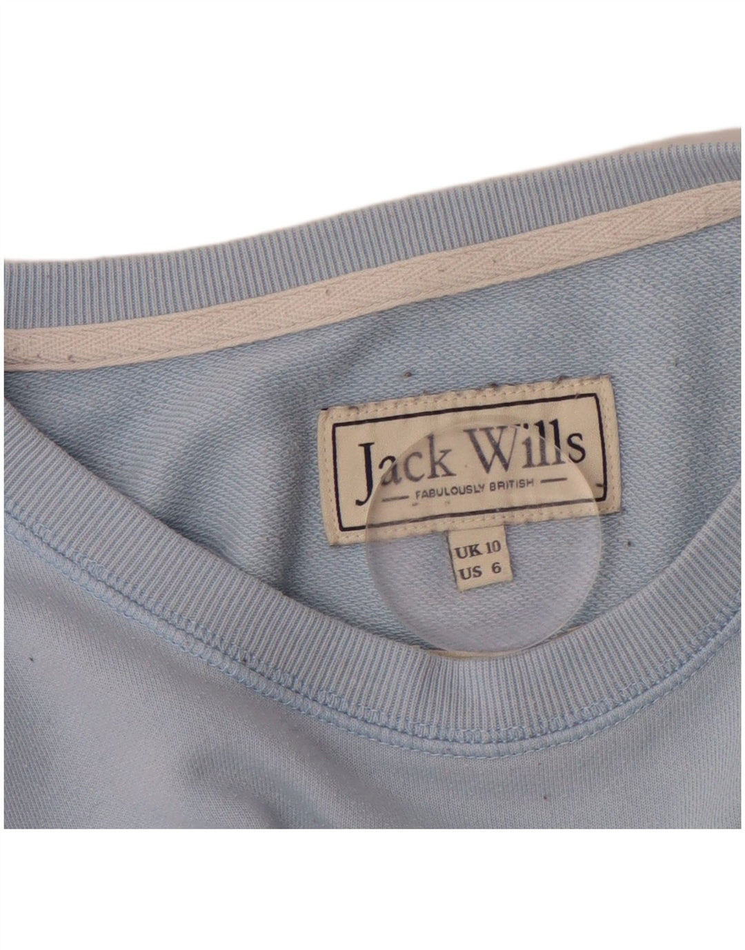 JACK WILLS Womens Graphic Sweatshirt Jumper UK 10 Small  Blue Cotton