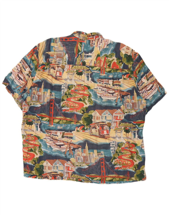 Camicia a maniche corte da uomo con motivo astratto VINTAGE XL nylon multicolore