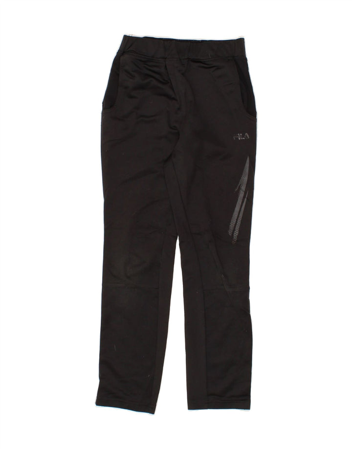 FILA Girls Tracksuit Trousers 7-8 Years  Black Polyester Vintage Fila and Second-Hand Fila from Messina Hembry 