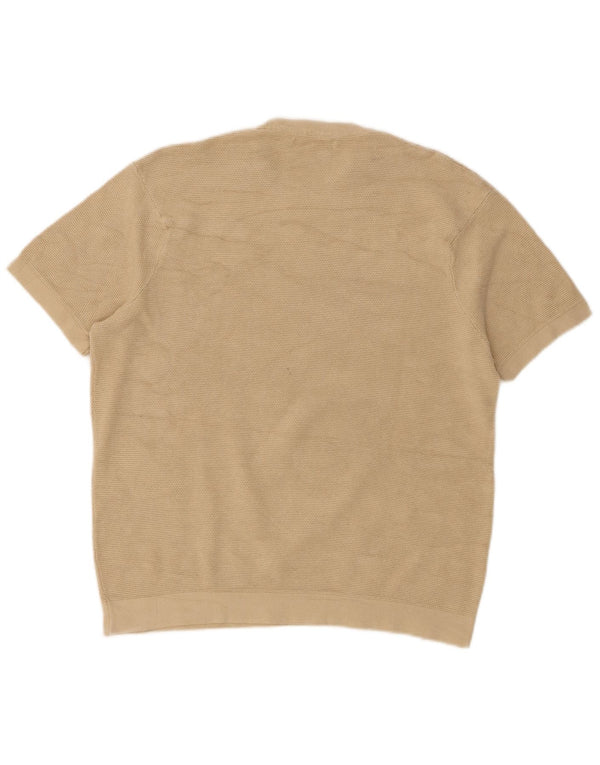 Maglione girocollo a maniche corte da donna Zara UK 10 piccolo cotone beige