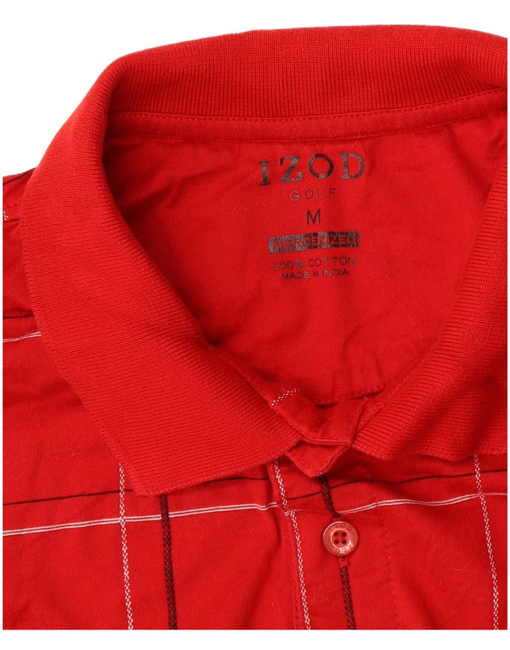 Polo da golf da uomo IZOD in cotone a quadri rossi medi
