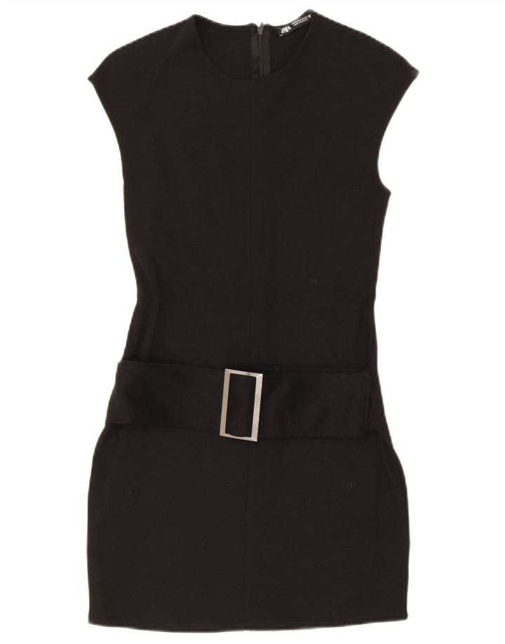 Abito aderente senza maniche da donna Zara UK 8 piccolo poliestere nero