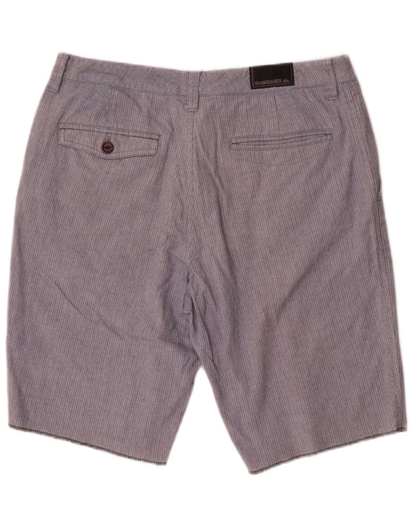 Pantaloncini chino da uomo Quiksilver W32 cotone gessato blu medio