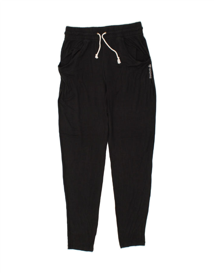 REEBOK Womens Tracksuit Trousers UK 8-10 Small  Black Viscose Vintage Reebok and Second-Hand Reebok from Messina Hembry 
