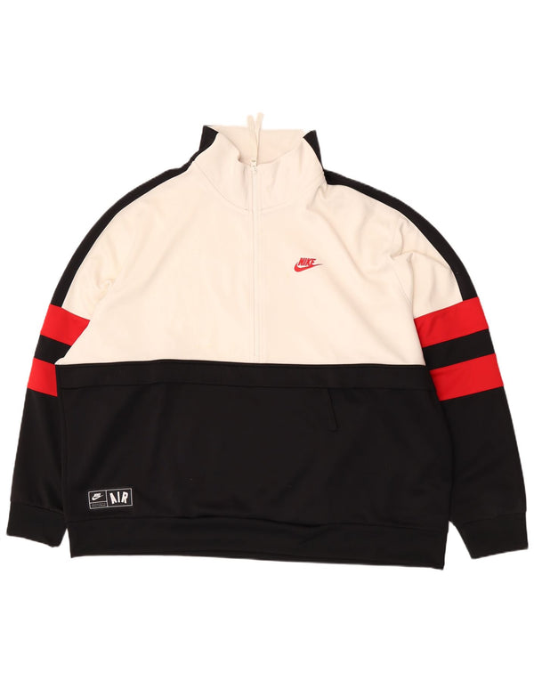 Felpa Nike da uomo con vestibilità ampia e collo con zip, maglione 2XL, color block nero