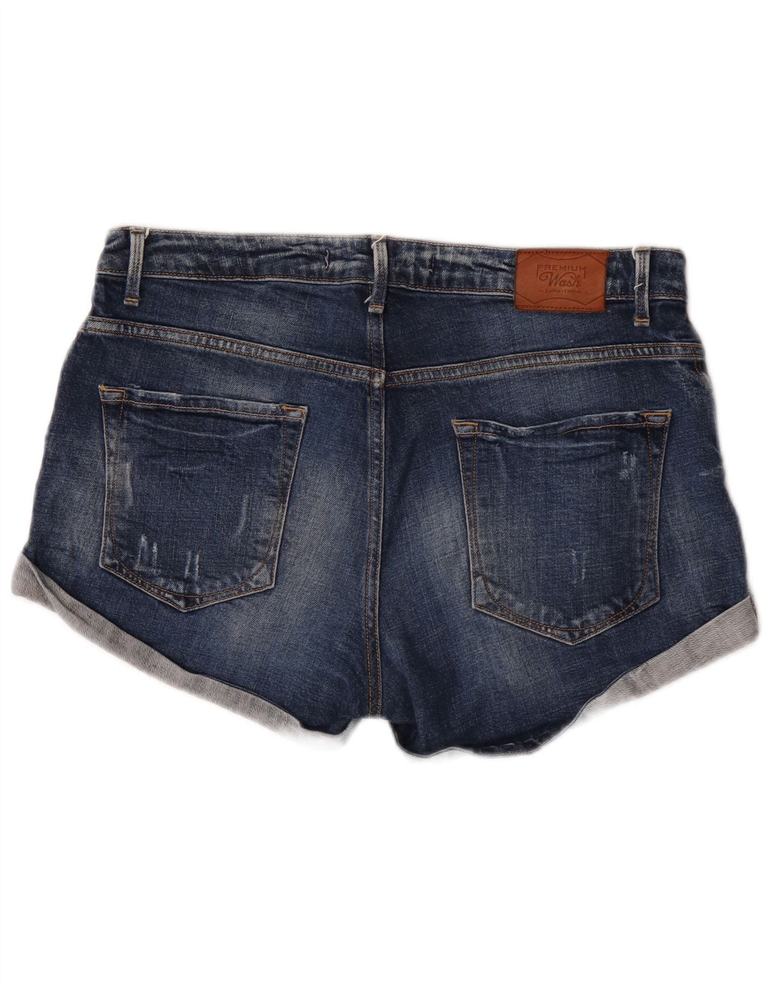 Pantaloncini di jeans da donna Zara EU 40 medi W30 cotone blu navy