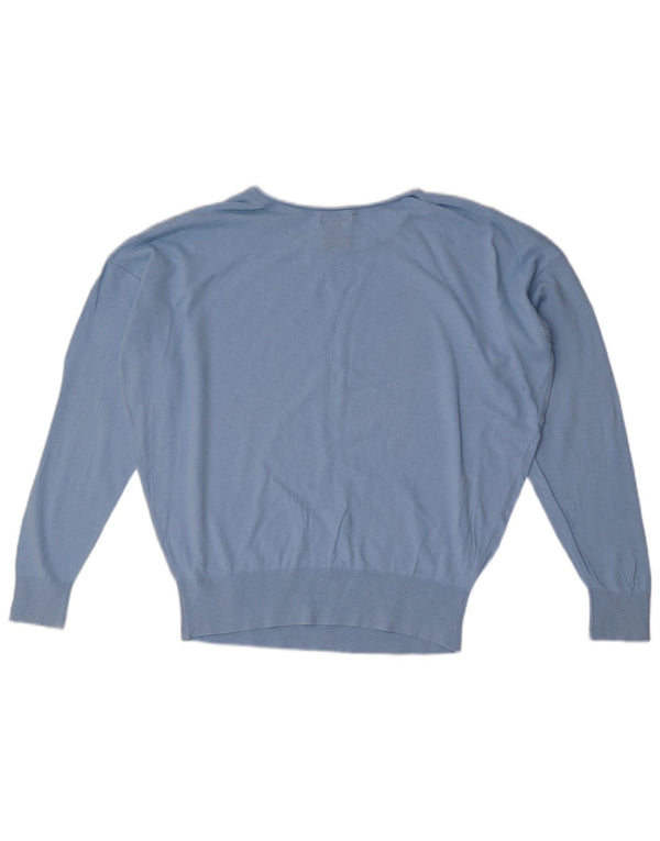 Massimo Dutti Maglione da donna oversize con scollo a barca UK 6 XS Blu