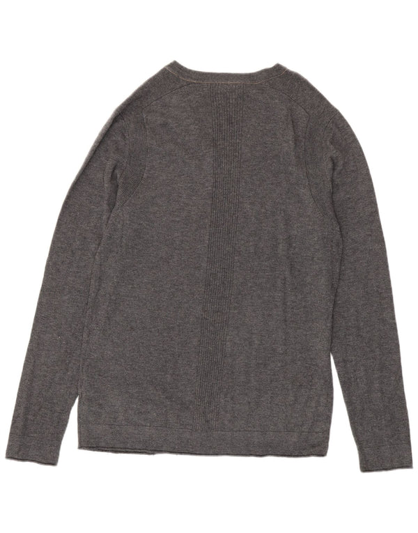Maglione maglione con scollo a V da uomo Calvin Klein Jeans grande nylon grigio