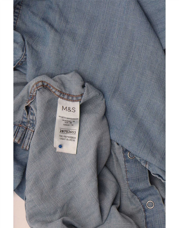 Camicia in denim da donna Marks & Spencer UK 18 XL Lyocell blu