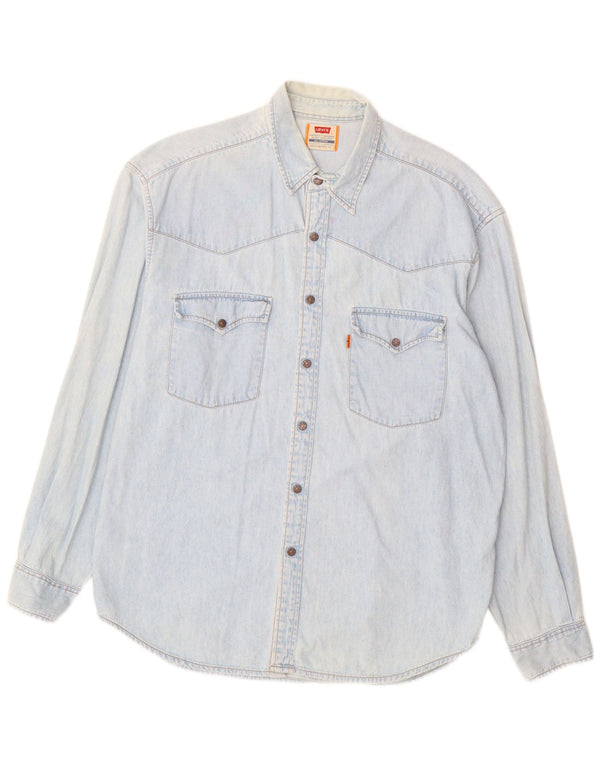 Camicia di jeans da uomo Levi's Large in cotone blu