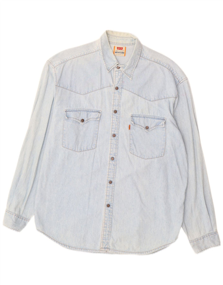 Camicia di jeans da uomo Levi's Large in cotone blu