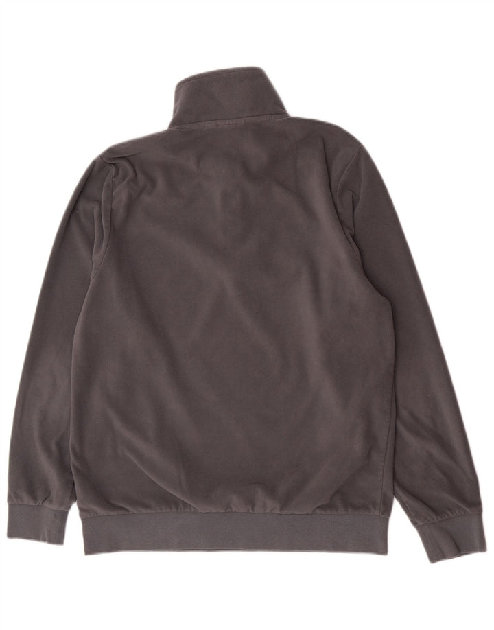 Maglione in pile da uomo Adidas con zip e collo in poliestere grigio medio