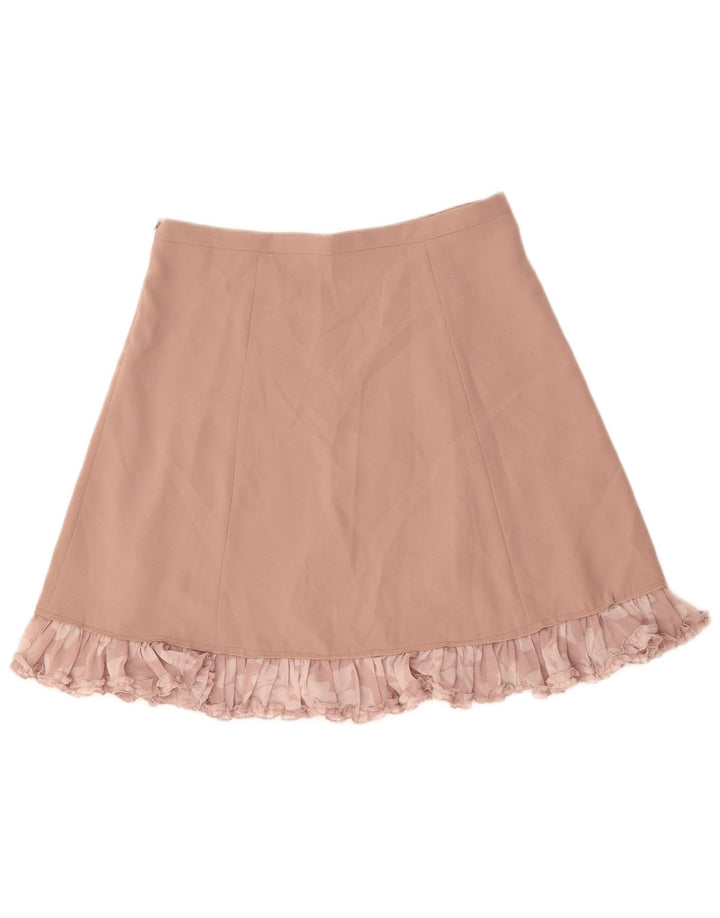 Gonna a trapezio da donna BENETTON UK 14 Large W34 Poliestere floreale rosa