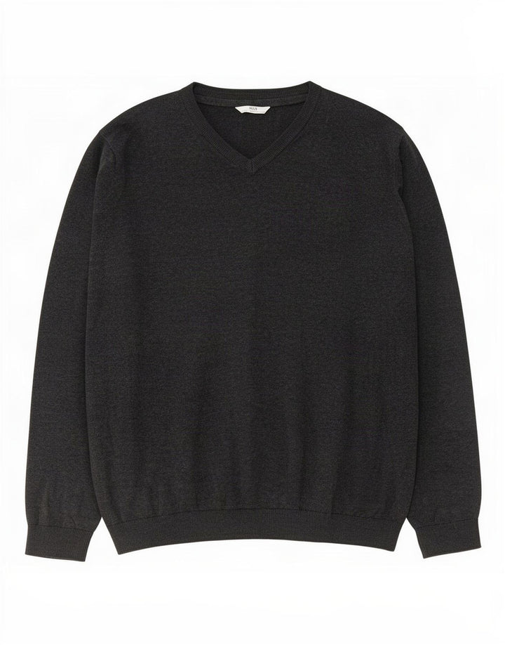 Maglione Marks & Spencer da ragazzo con scollo a V 15-16 anni in cotone grigio