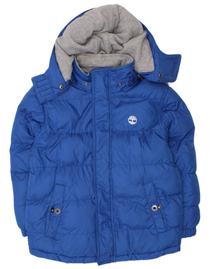 Giacca imbottita con cappuccio Timberland per ragazzi 7-8 anni in poliestere blu
