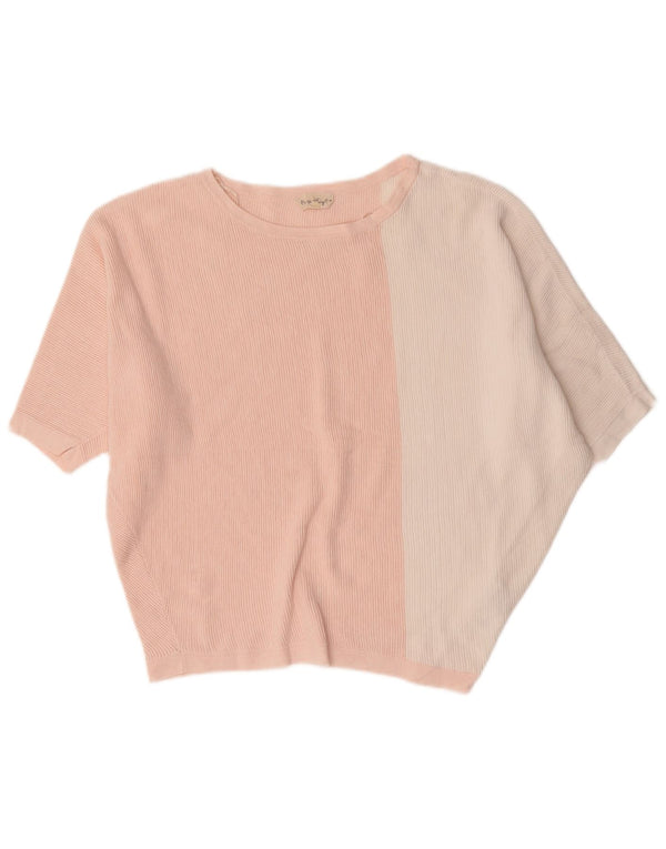 Phase Eight Womens Short Sleeve Boat Neck Jumper Sweater UK 10 Small Pink
