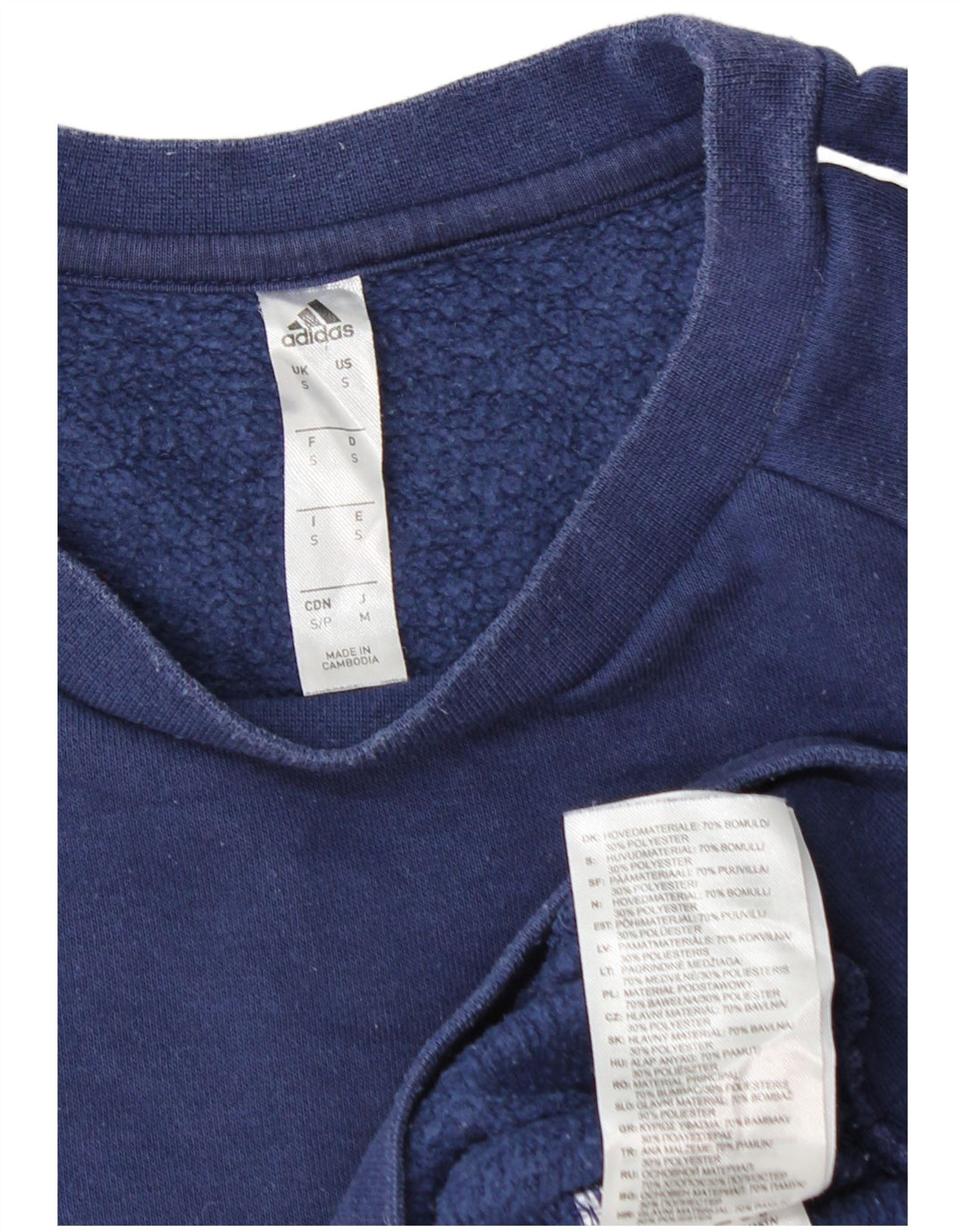 Felpa da uomo ADIDAS maglione piccolo blu navy in cotone