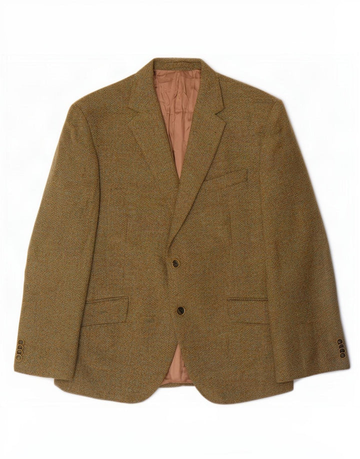 Giacca blazer da uomo Marks & Spencer vestibilità regolare a 2 bottoni UK 38 medio cachi
