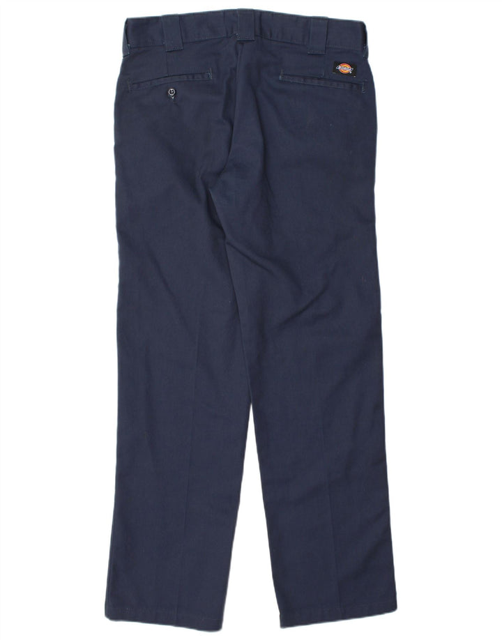 DICKIES Pantaloni chino slim dritti da uomo W32 L32 poliestere blu navy