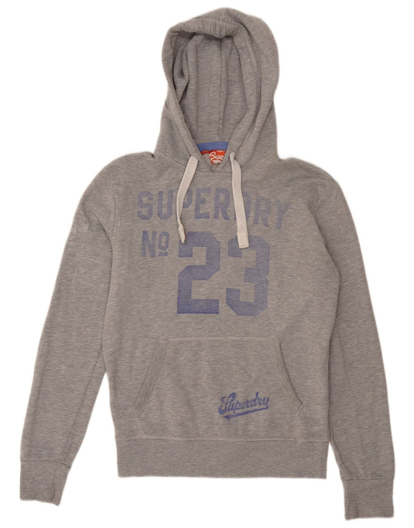Felpa con cappuccio grafica da uomo Superdry Small in cotone grigio