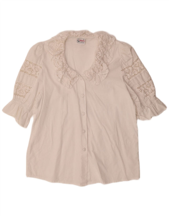 ALPHORN Camicia Camicetta Donna IT 40 Medio Bianco