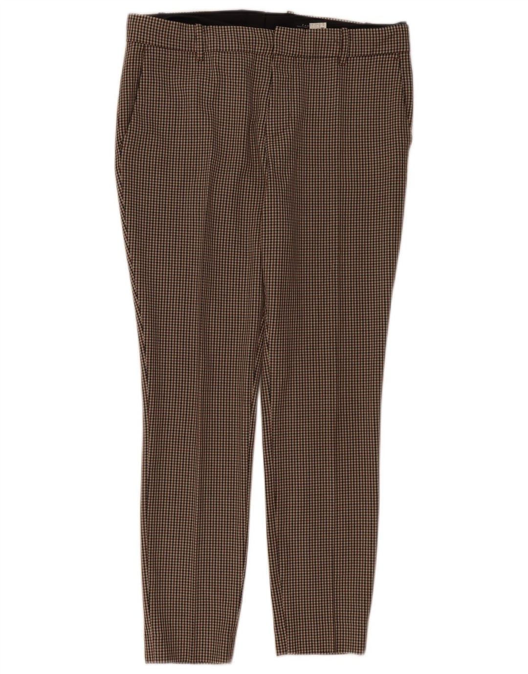 Pantaloni da abito slim da donna Zara medi W30 L29 poliestere pied de poule beige