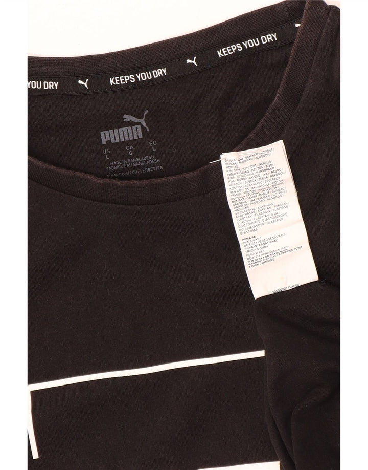 T-shirt grafica da uomo Puma Top grande in cotone nero