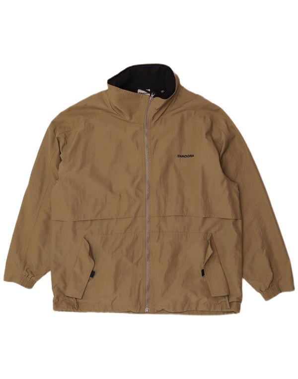 Giacca antipioggia da uomo Diadora con vestibilità ampia con cappuccio UK 36 Small Khaki Poliammide