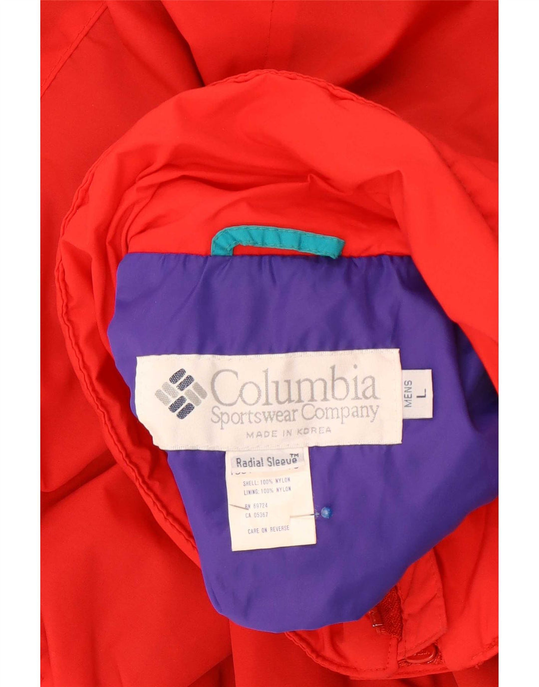 Giacca da sci Columbia da uomo vestibilità ampia UK 40 grande nylon rosso