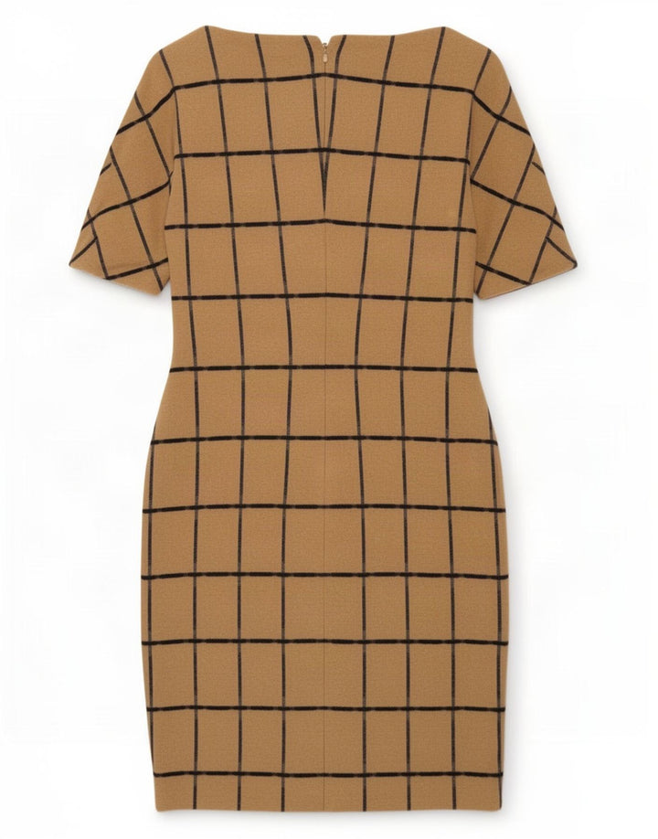 Abito tubino Zara da donna UK 14 quadri marroni grandi