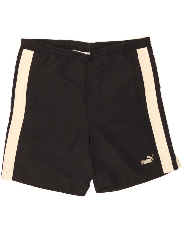PUMA Mens Sport Shorts Medium  Black Colourblock Polyester Vintage Puma and Second-Hand Puma from Messina Hembry 