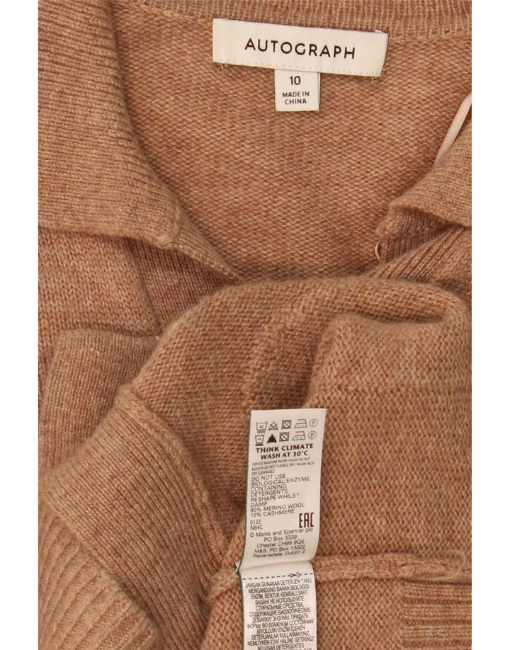 Maglione cardigan autografo da donna Marks & Spencer UK 10 piccolo Beige