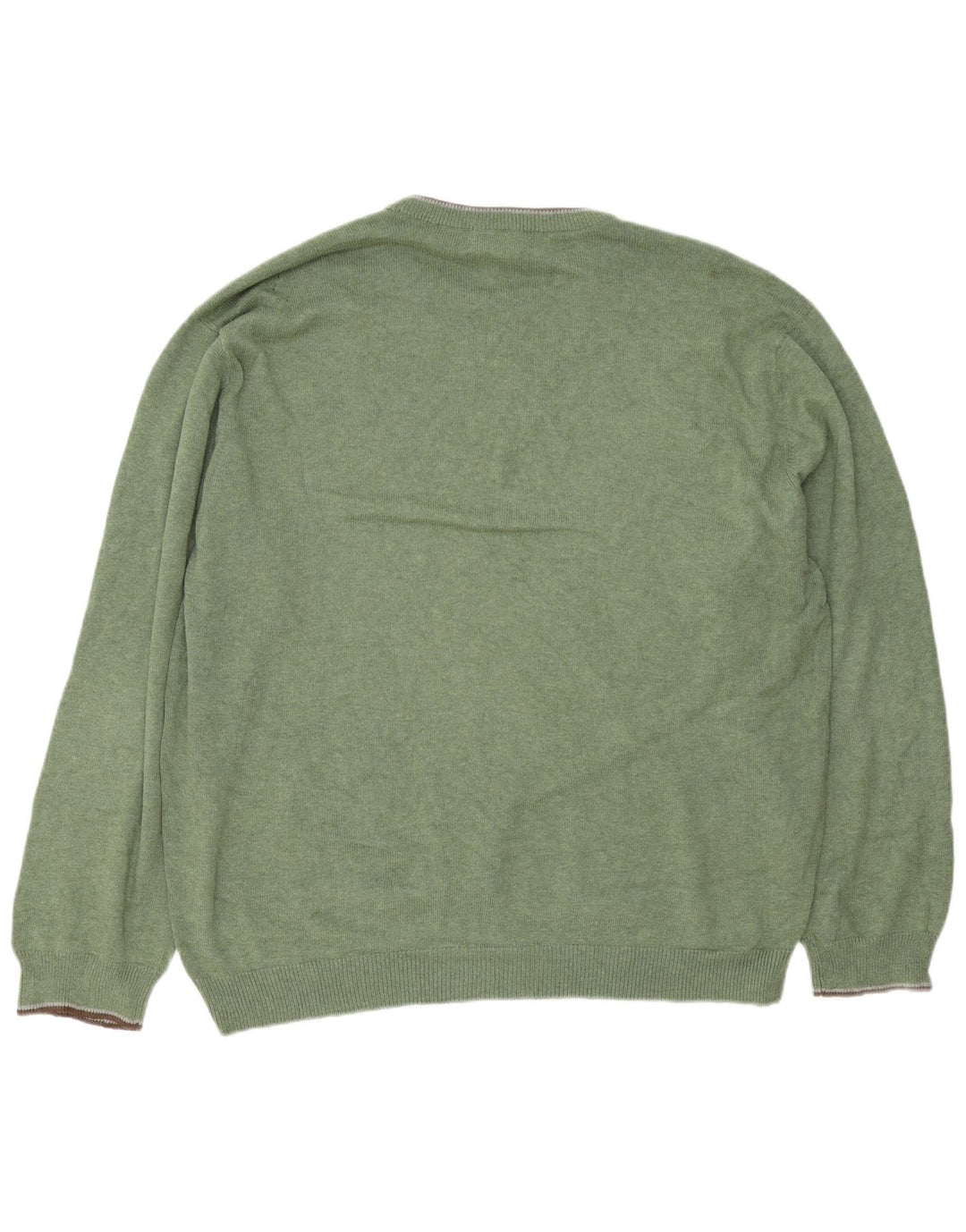 Maglione maglione girocollo vestibilità regolare da uomo Chaps 2XL cotone verde