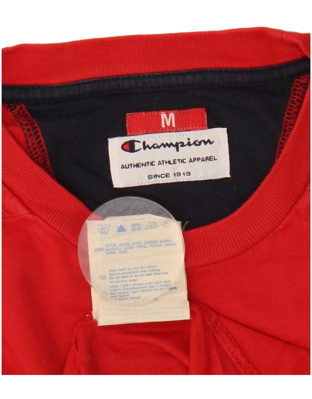 T-shirt grafica da uomo Champion Top in cotone color block rosso medio