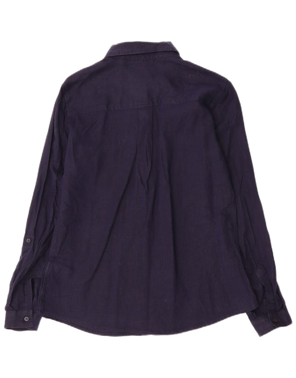 Camicia da donna Marks & Spencer UK 10 Small Lino blu navy