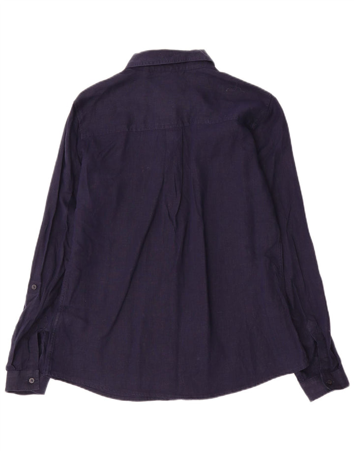 Camicia da donna Marks & Spencer UK 10 Small Lino blu navy