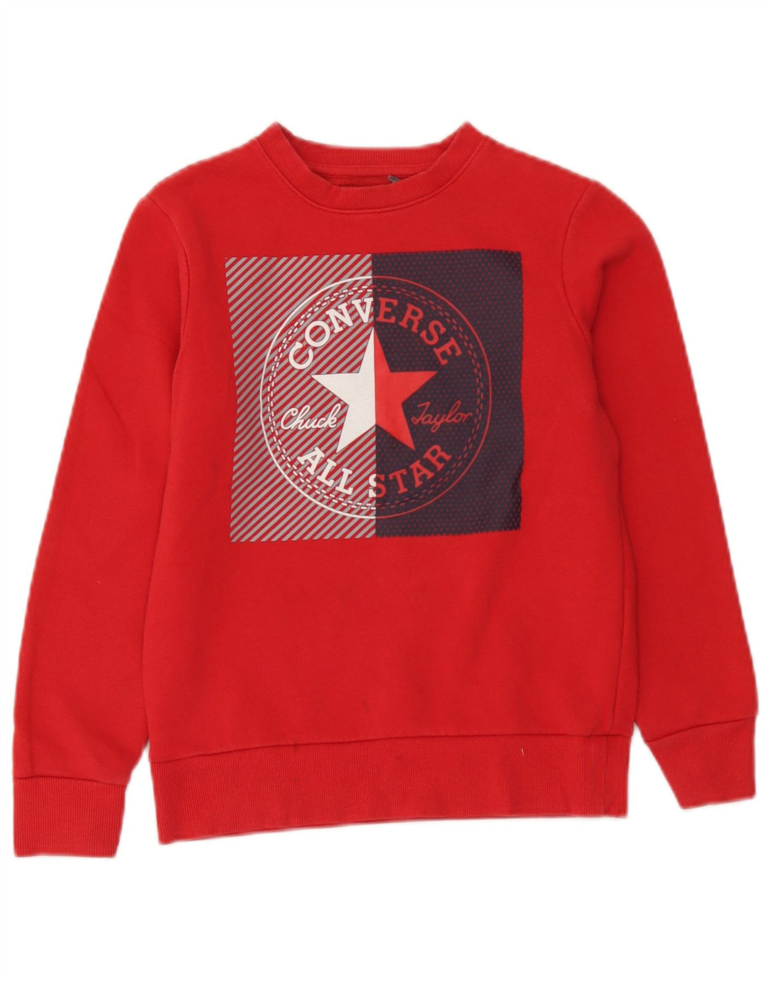 Felpa con grafica Converse per ragazzi, 10-11 anni, cotone rosso medio