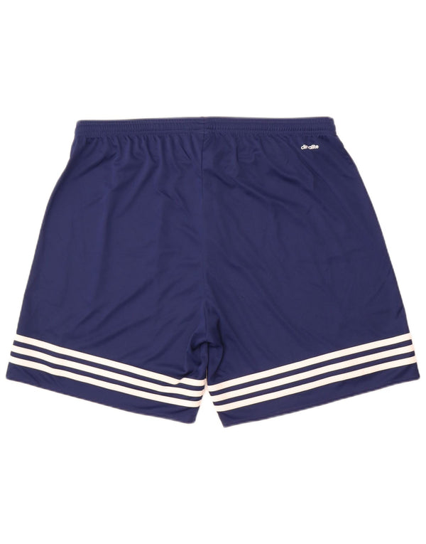 Pantaloncini sportivi Adidas Climalite da uomo XL in poliestere a righe blu navy