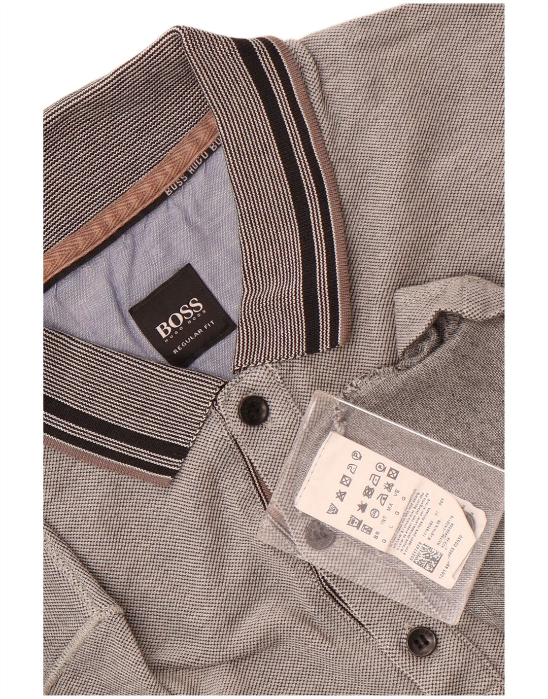 Polo Hugo Boss da uomo vestibilità regolare, grande in cotone grigio