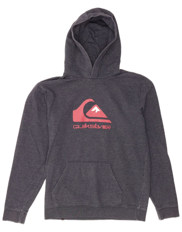 Felpa con cappuccio grafica Quiksilver da bambino 15-16 anni XL in cotone blu navy