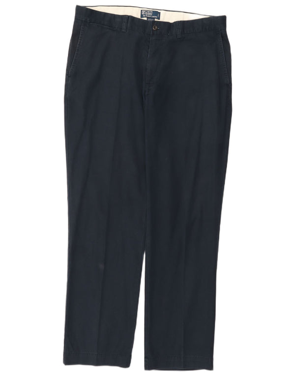 Pantaloni chino dritti da uomo Polo Ralph Lauren W38 L32 cotone blu navy