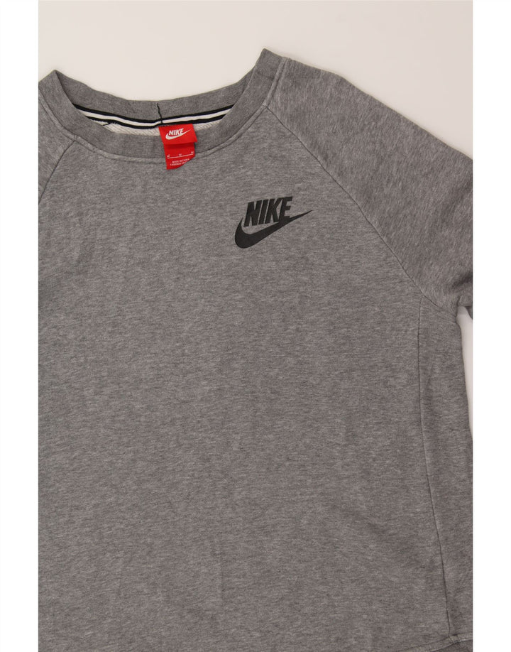 NIKE Womens Sweatshirt Jumper UK 14 Medium Grey Cotton Vintage Nike and Second-Hand Nike from Messina Hembry 