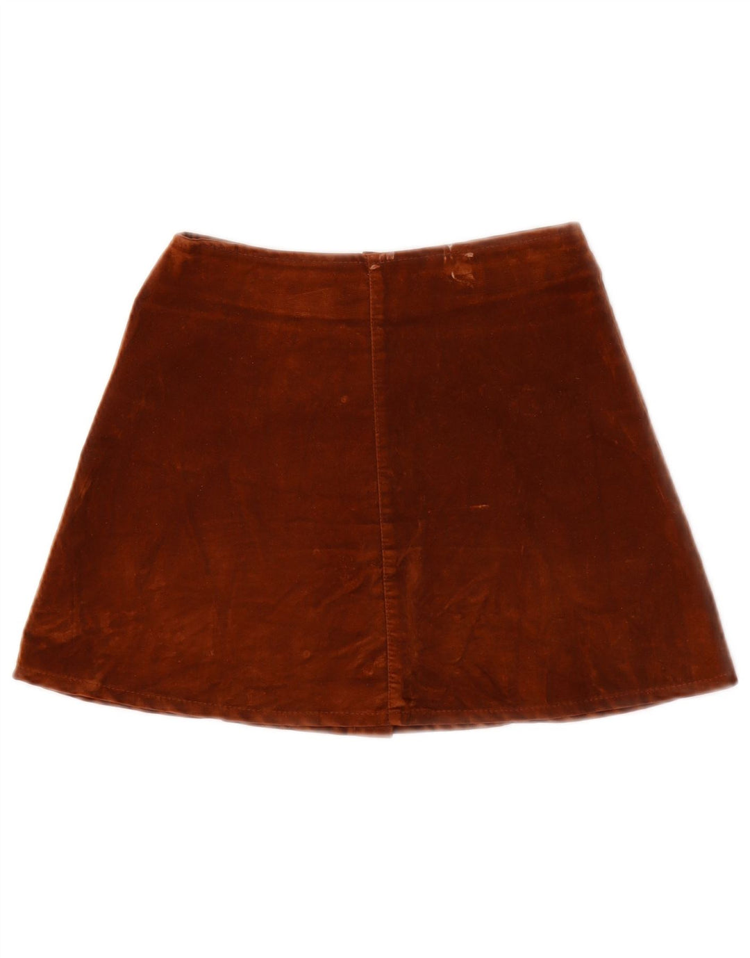 Minigonna vintage in velluto da donna W24 XS marrone in poliammide