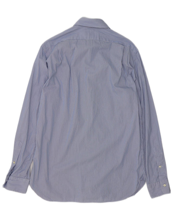 Polo Ralph Lauren Mens Shirt Size 39 15 1/2 Medium Blue Pinstripe Cotton
